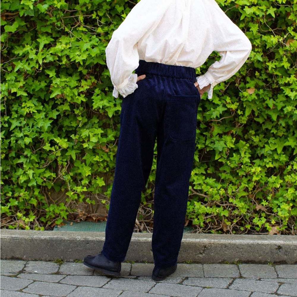 GALLEGO DESPORTES sz S Jane Corduroy pants in navy - Picture 5 of 12
